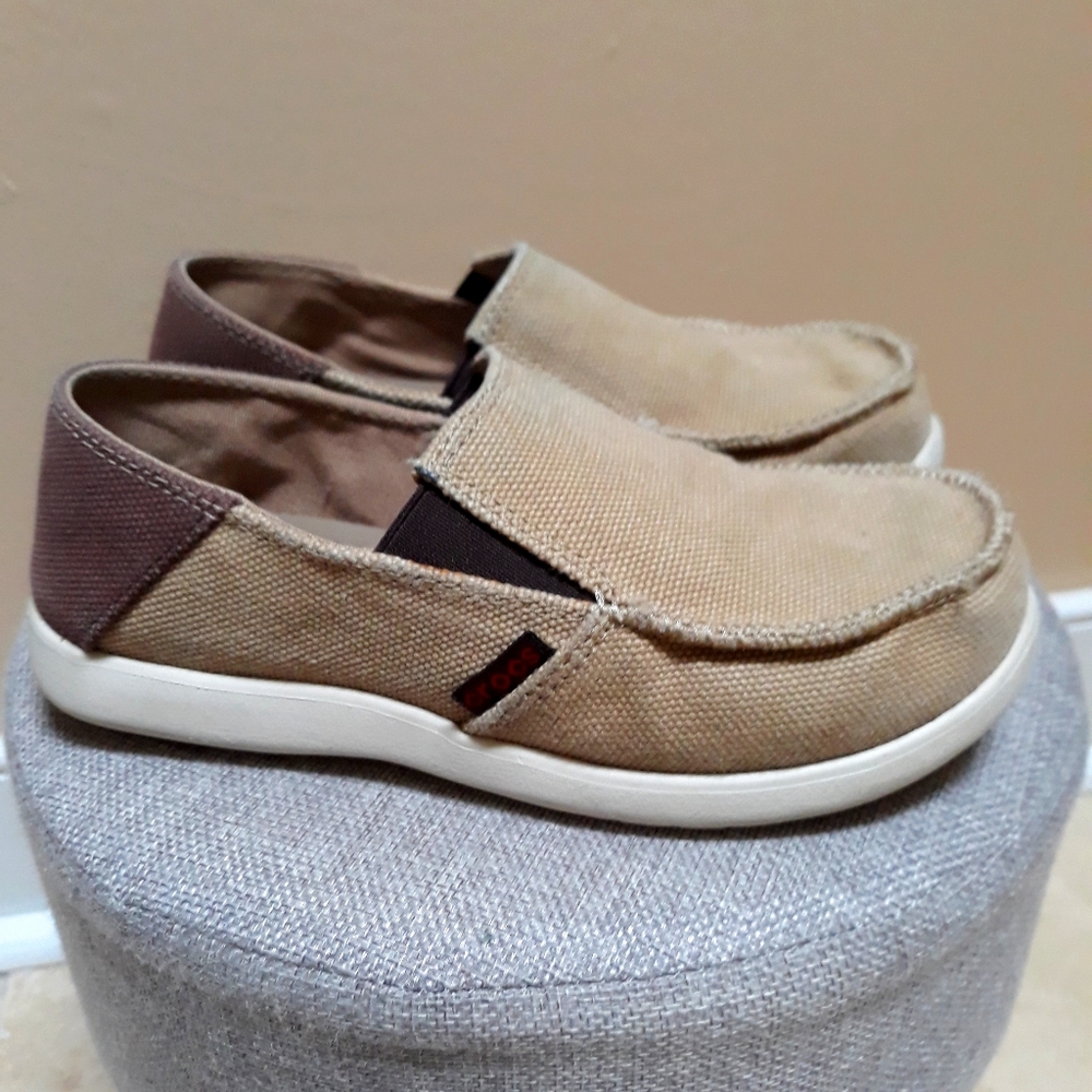 CROCS Boys Canvas Slip-On Boat Shoes